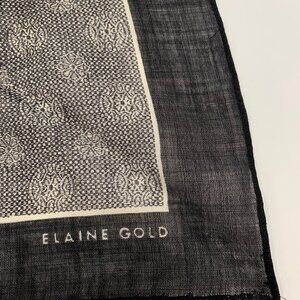 Vintage Elaine Gold black and white square scarf